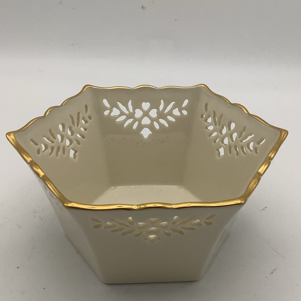 Lenox Pierced China Hexagon Bowl